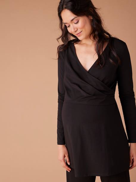 2-in-1 Combo: Nursing Special Dress & Trousers for Maternity black 