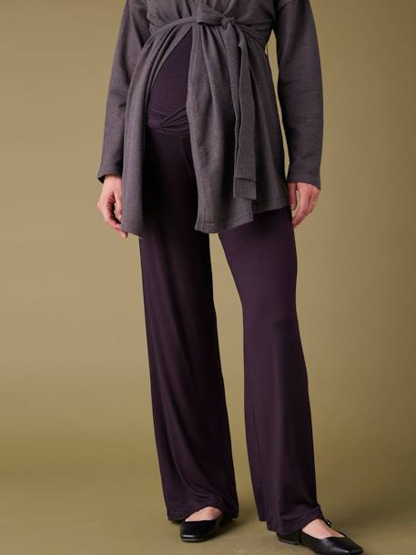 Wide Leg Yoga Style Trousers with Draped Effect on the Front, by ENVIE DE FRAISE black 