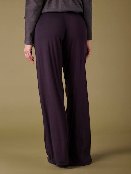 Wide Leg Yoga Style Trousers with Draped Effect on the Front, by ENVIE DE FRAISE black 