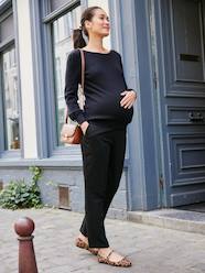 -Wide Leg Trousers with Darts for Maternity