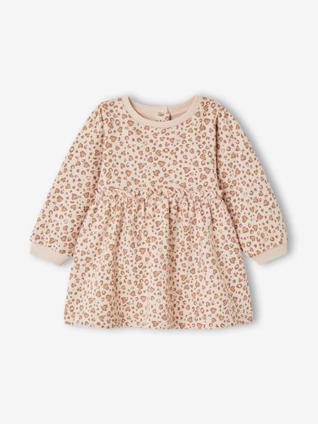 Fleece Dress for Babies golden beige+night blue+sand beige 