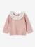 Jumper with Fancy Floral Collar, for Babies marl blue+mauve 