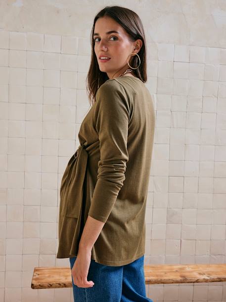 Long Top with Bow, Maternity & Nursing Special olive 