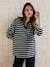 Striped Baggy T-Shirt in Organic Cotton for Maternity black 