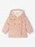 Coat in Woollen Cloth for Babies marl grey+rose 