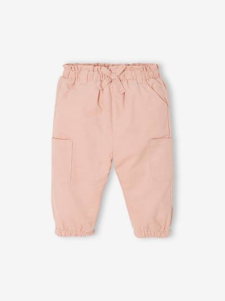 Cargo Trousers in Corduroy with Polar Fleece Lining for Babies rosy 