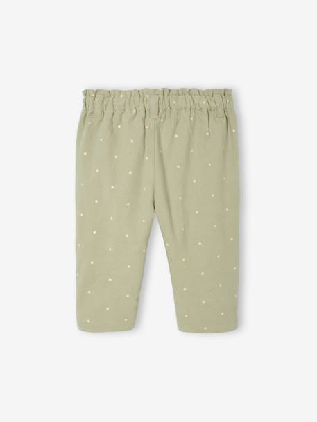 Corduroy Paperbag Trousers for Babies aqua green+navy blue 