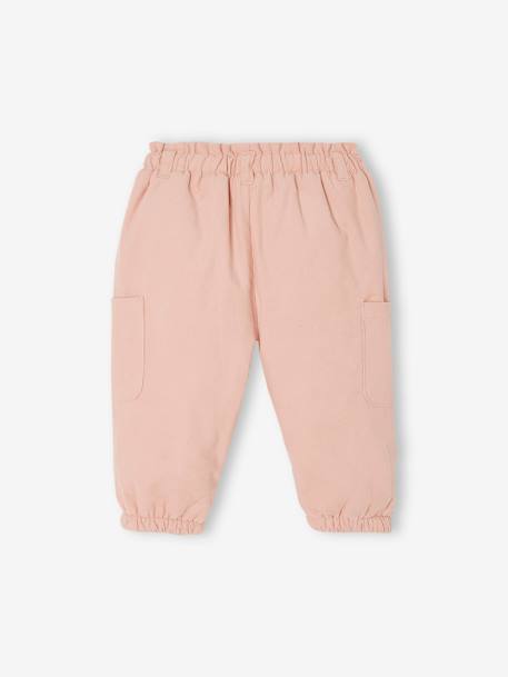 Cargo Trousers in Corduroy with Polar Fleece Lining for Babies rosy 