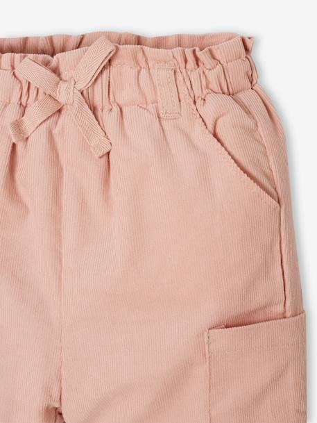 Cargo Trousers in Corduroy with Polar Fleece Lining for Babies rosy 