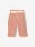 Wide Trousers in Corduroy with Flowers Belt for Babies old rose+vanilla 