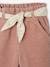 Wide Trousers in Corduroy with Flowers Belt for Babies old rose+vanilla 