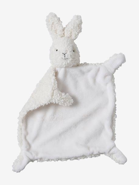 Rabbit Comforter & Rattle in Sherpa white 