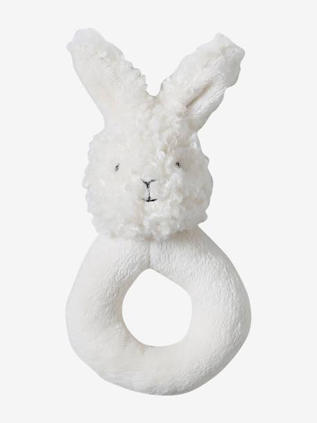 Rabbit Comforter & Rattle in Sherpa white 