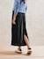 Long Sateen Skirt for Maternity black 