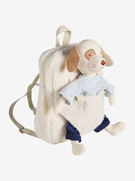 Backpack Doll Carrier in Bouclé Knit ecru 