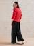 Wide Leg Trousers with Satiny-Effect for Maternity black 