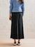 Long Sateen Skirt for Maternity black 