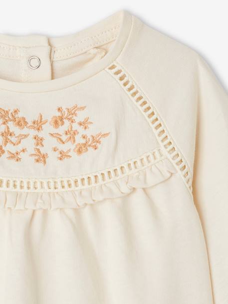 Embroidered Blouse-Like Top, Long Sleeves, for Baby Girls ecru 