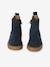 Leather Boots with Elastic & Zip, for Girls camel+navy blue 