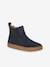 Leather Boots with Elastic & Zip, for Girls camel+navy blue 