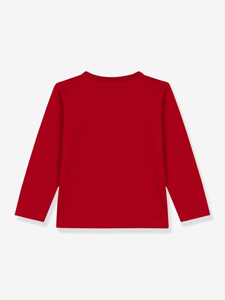 Long Sleeve Cotton Top for Children, by Petit Bateau red 