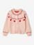 Jacquard Knit Christmas Cardigan with Shimmery Details for Girls rosy 