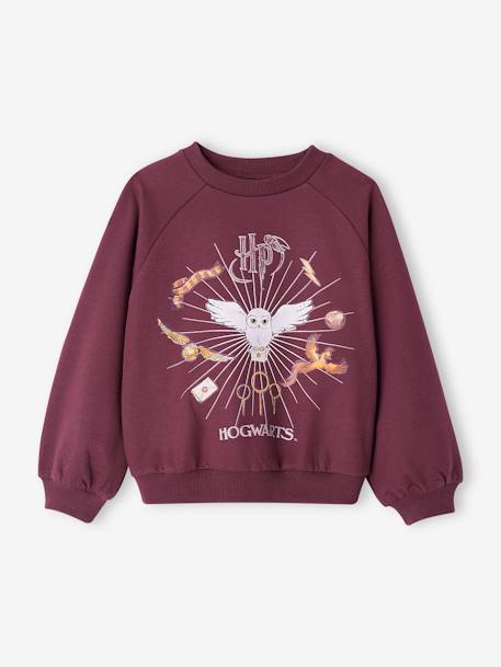 HARRY POTTER® girls' sweatshirt with Hedwig motif and glitter details plum 