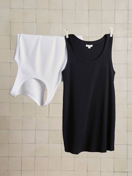 Pack of 2 Tank Tops in Organic Cotton for Maternity black 