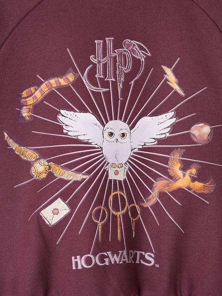 HARRY POTTER® girls' sweatshirt with Hedwig motif and glitter details plum 