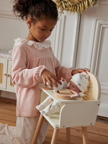 High Chair in FSC® Wood & Wicker white 