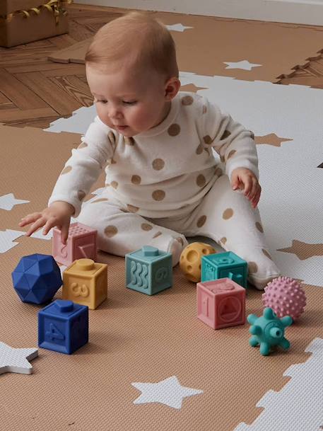 Set of 6 Cubes & Sensory Balls multicoloured 