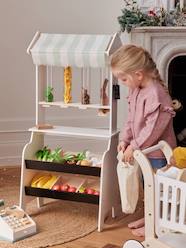 Toys-Role Play Toys-Kitchen Toys-Market Stall + Fruit & Vegetables in Bulk, in FSC® Wood