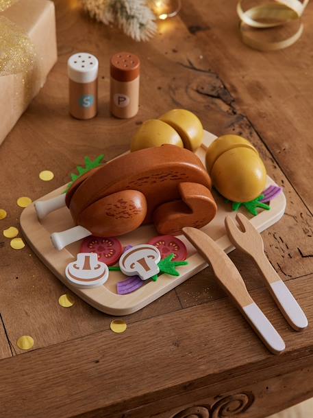 Roast Chicken & Accessories in FSC Wood yellow 