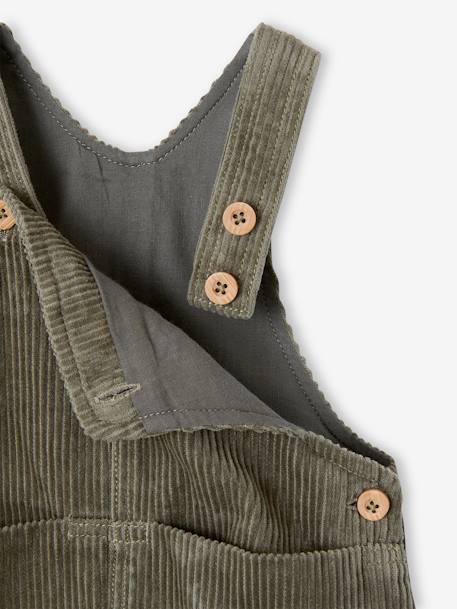 Corduroy Dungarees for Baby Boys olive+Red 