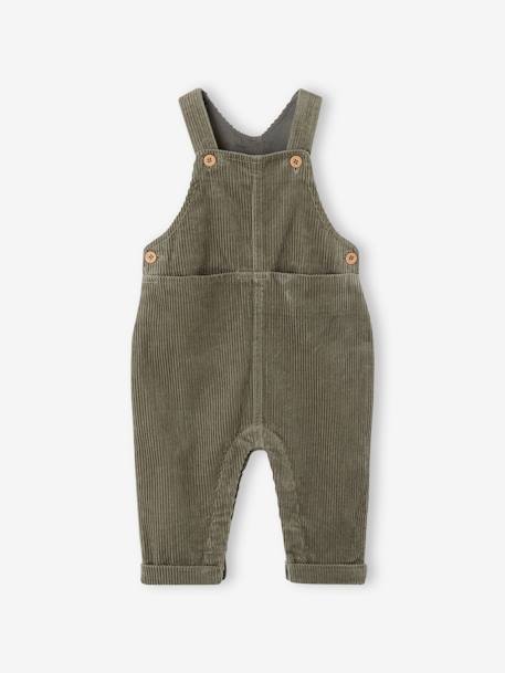 Corduroy Dungarees for Baby Boys olive+Red 