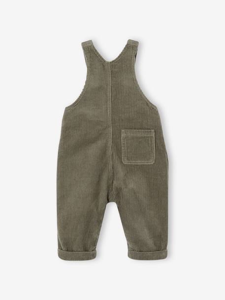 Corduroy Dungarees for Baby Boys olive+Red 