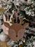 Pack of 6 Wooden Christmas Baubles with Papier-Mâché-Effect wood 