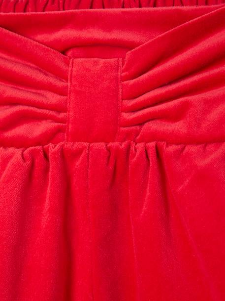 Velvet Shorts with Bow on the Front for Girls red 