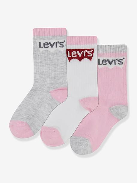 Pack of 3 pairs of regular cut Batwing socks LEVI'S KID'S black+navy blue+rose 