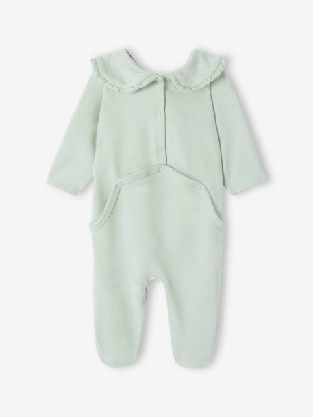 Pack of 2 Fleece Sleepsuits for Newborns sage green 