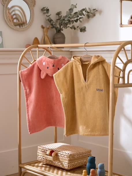 Bathing Poncho for Babies, Animal apricot+beige+ochre 