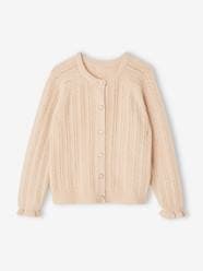 -Cardigan in Pointelle with Shimmery Yarn for Girls