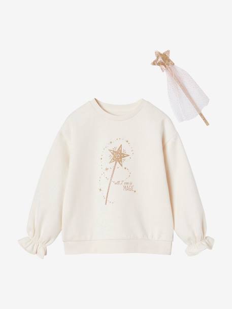 Christmas Gift Box, 'Magic Wand' Sweatshirt + Wand for Girls ecru 