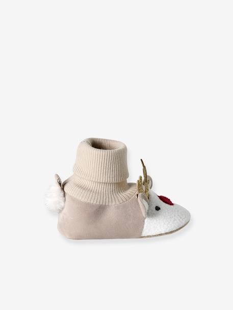 Christmas Reindeer Slippers beige 