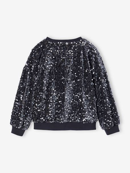 Sequinned Christmas Sweatshirt for Girls anthracite 