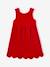 Velour Occasionwear Dress with Bow on the Back, for Girls Dark Red+green 