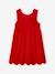 Velour Occasionwear Dress with Bow on the Back, for Girls 6399+Dark Red+green 