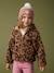 Hooded Jacket in Sherpa with Leopard Print for Girls printed brown 