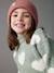 Polo Neck Jumper in Fuzzy Knit with Maxi Motifs for Girls grey green+rose 