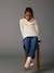 Jacquard Jumper for Girls ecru+marl grey 